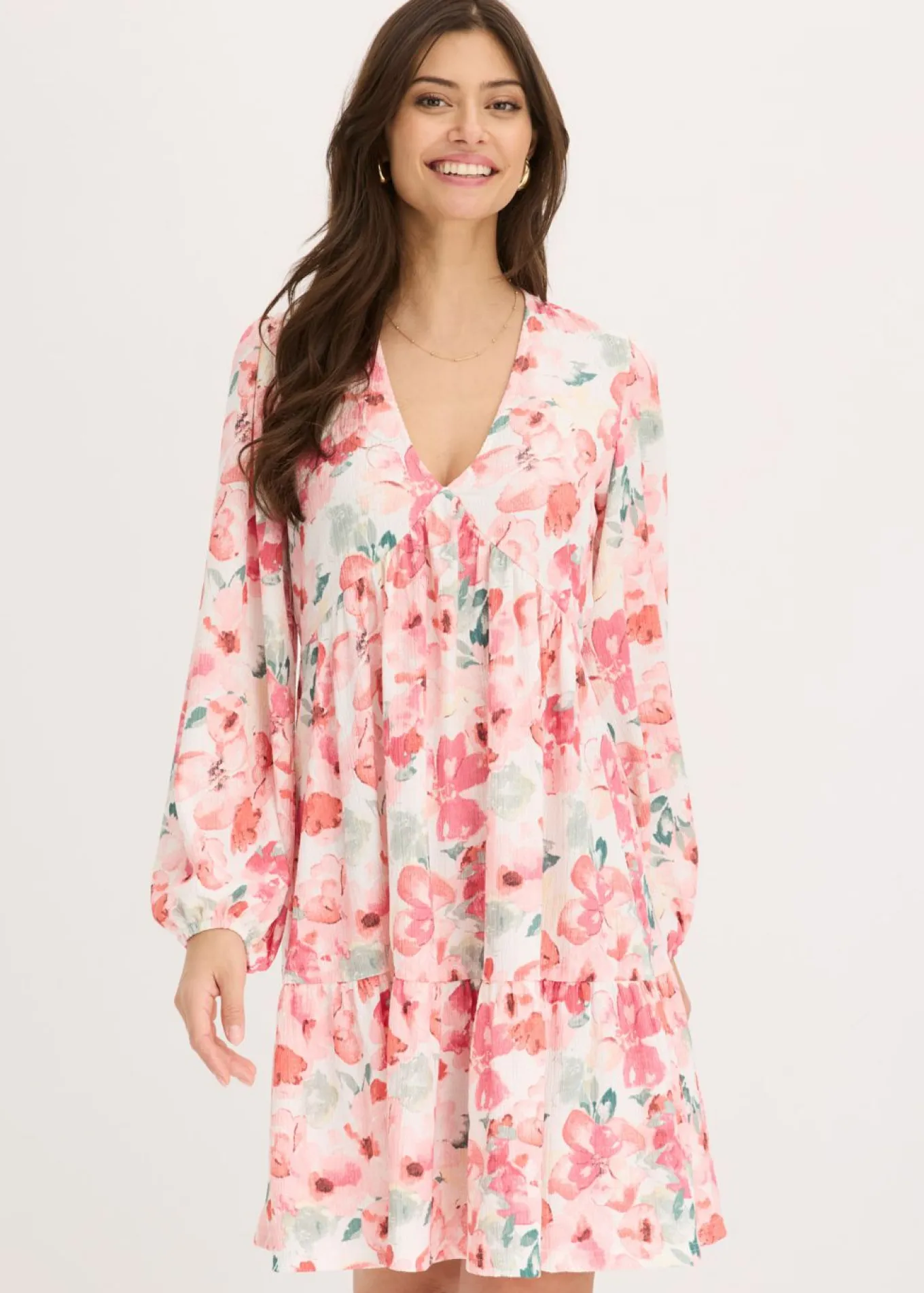 Vestido tipo túnica con falda acampanada