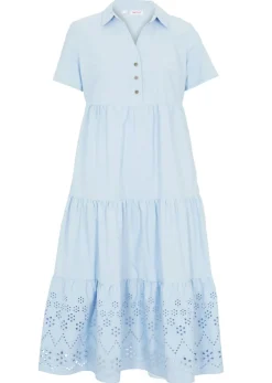 Vestido tipo túnica de algodón puro con bordado calado