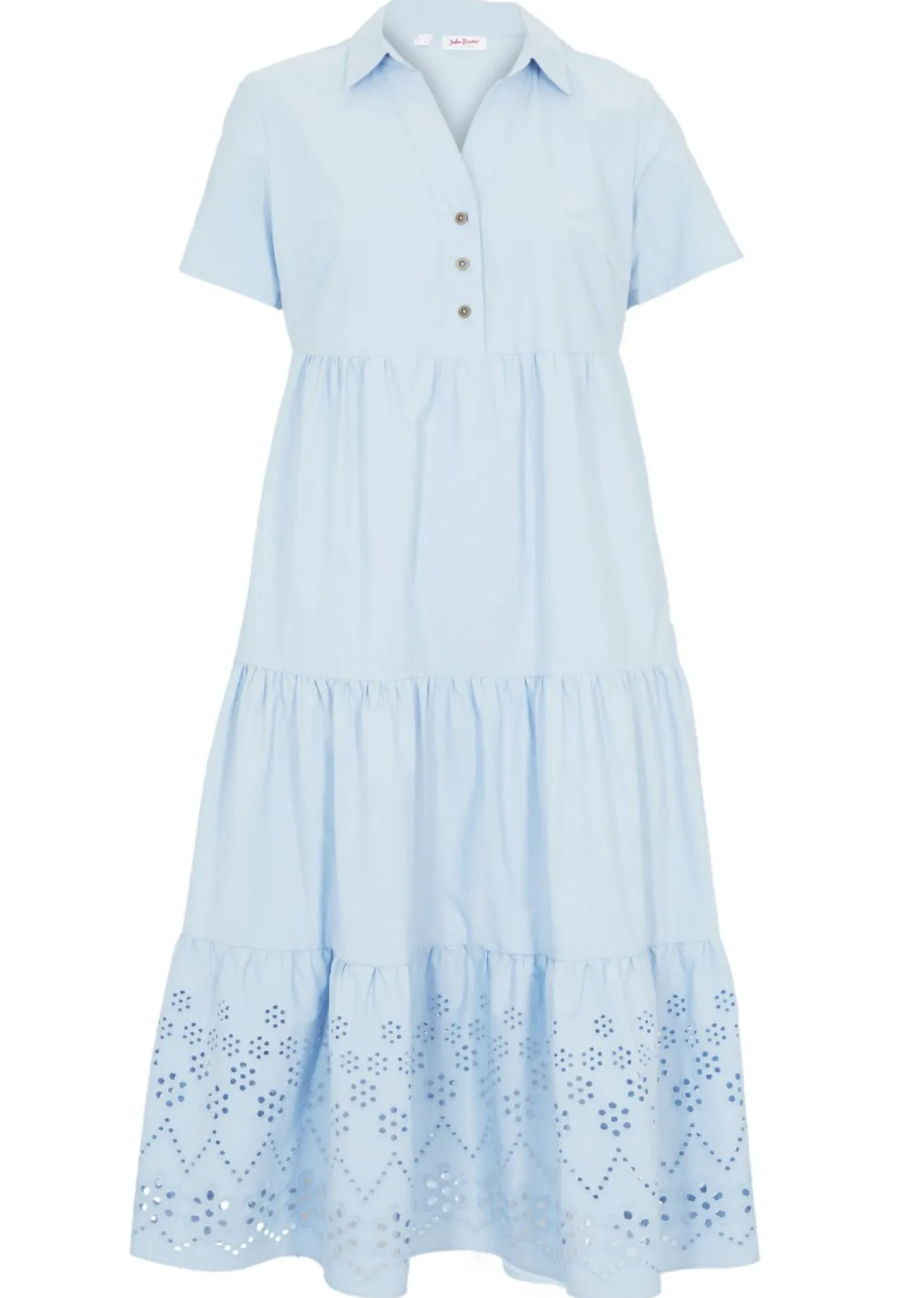 Vestido tipo túnica de algodón puro con bordado calado