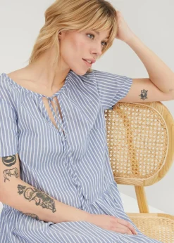 Vestido tipo túnica de algodón puro para verano