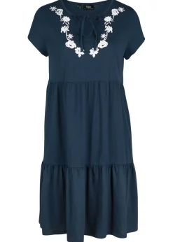 Vestido tipo túnica de algodón con manga corta