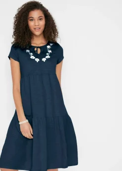Vestido tipo túnica de algodón con manga corta