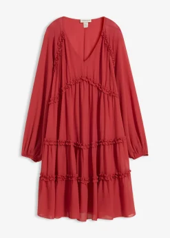 Vestido tipo túnica de gasa estructurada