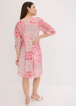 Vestido tipo túnica de malla estampada
