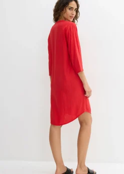 Vestido tipo túnica de mezcla de viscosa con efecto estructurado