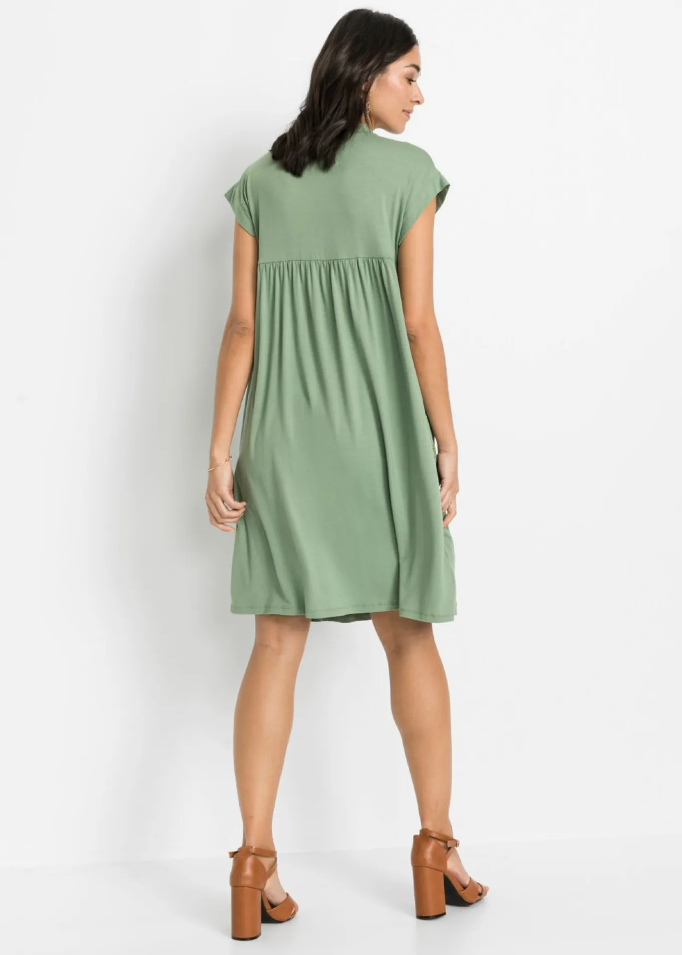 Vestido tipo túnica de mezcla de viscosa suave