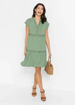 Vestido tipo túnica de mezcla de viscosa suave