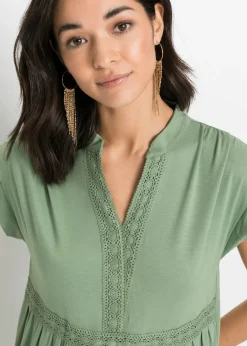 Vestido tipo túnica de mezcla de viscosa suave