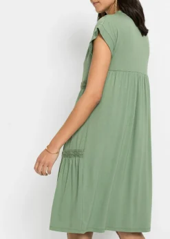 Vestido tipo túnica de mezcla de viscosa suave
