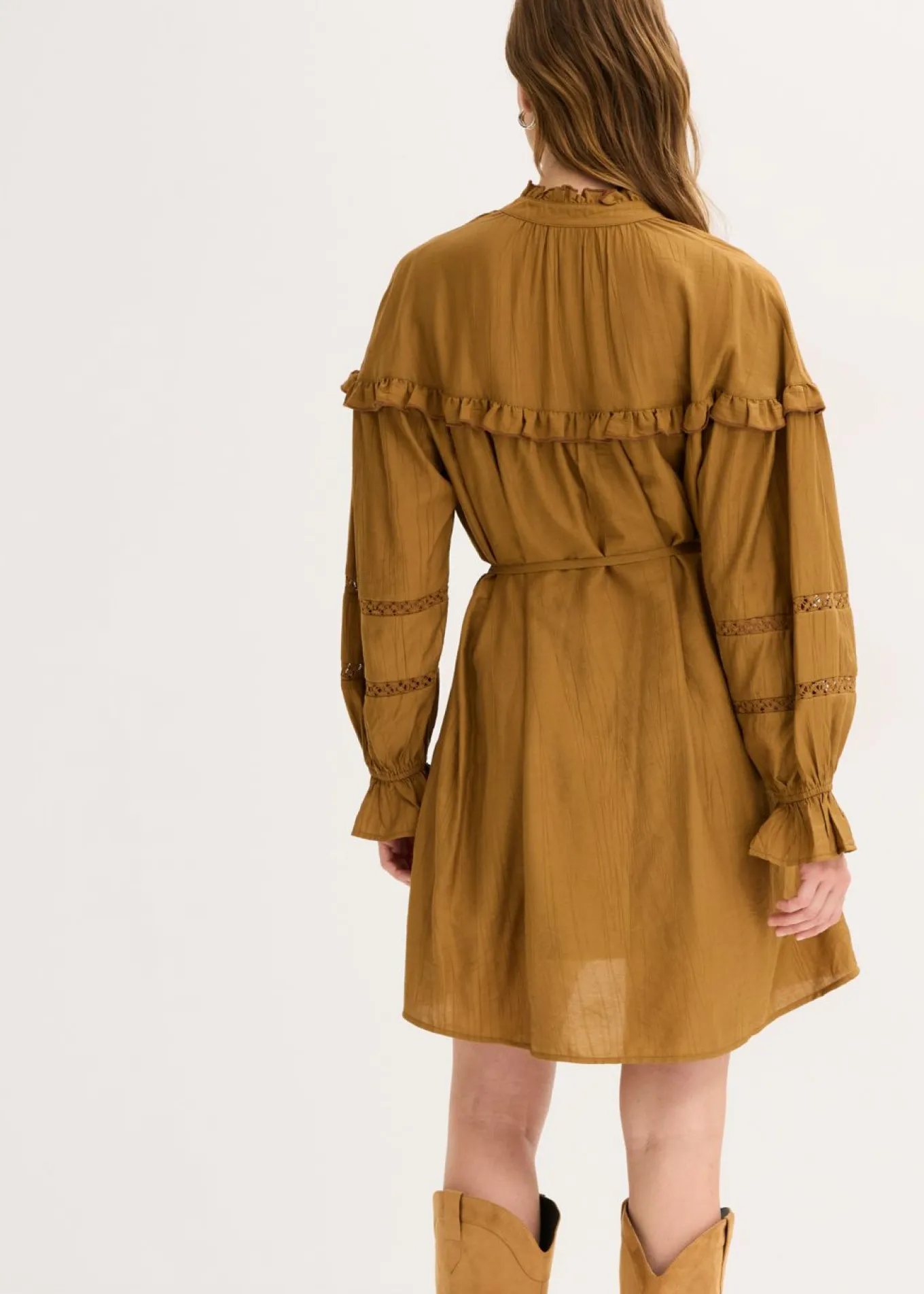 Vestido tipo túnica de mezcla de viscosa fina