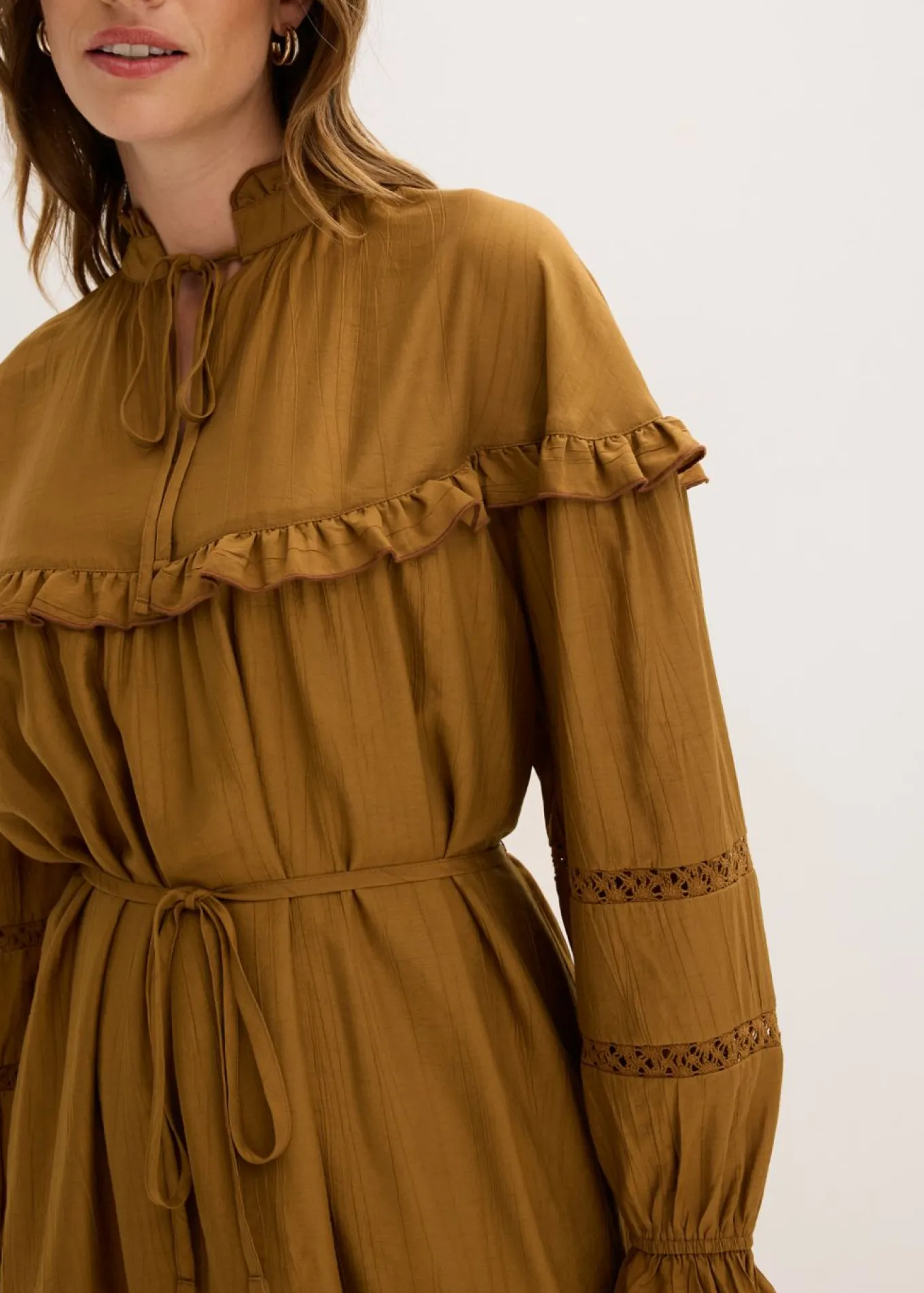 Vestido tipo túnica de mezcla de viscosa fina