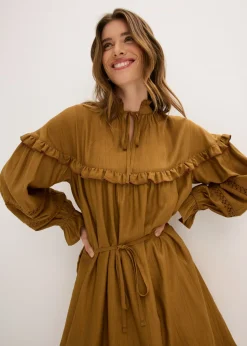 Vestido tipo túnica de mezcla de viscosa fina