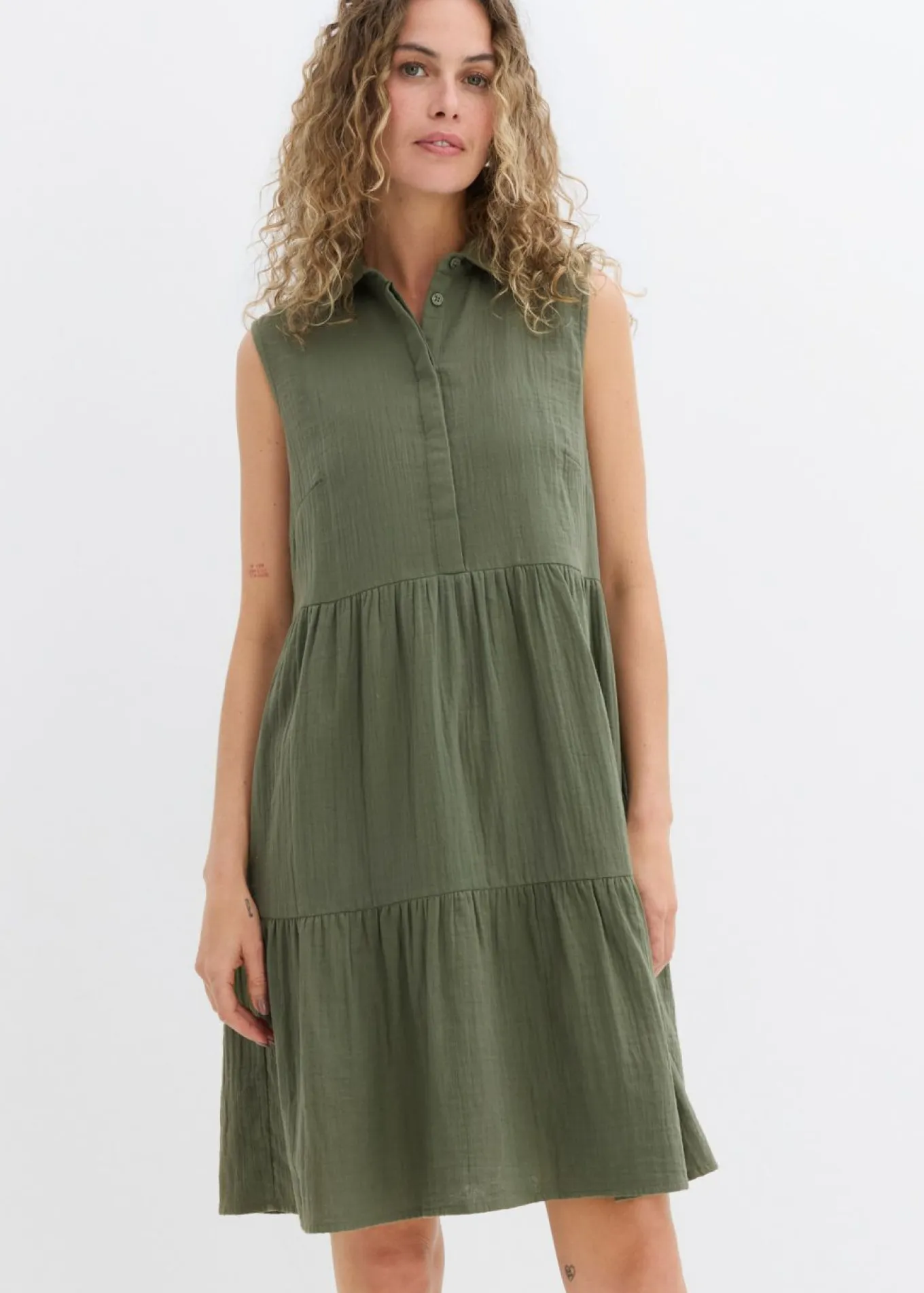 Vestido tipo túnica de muselina ligera