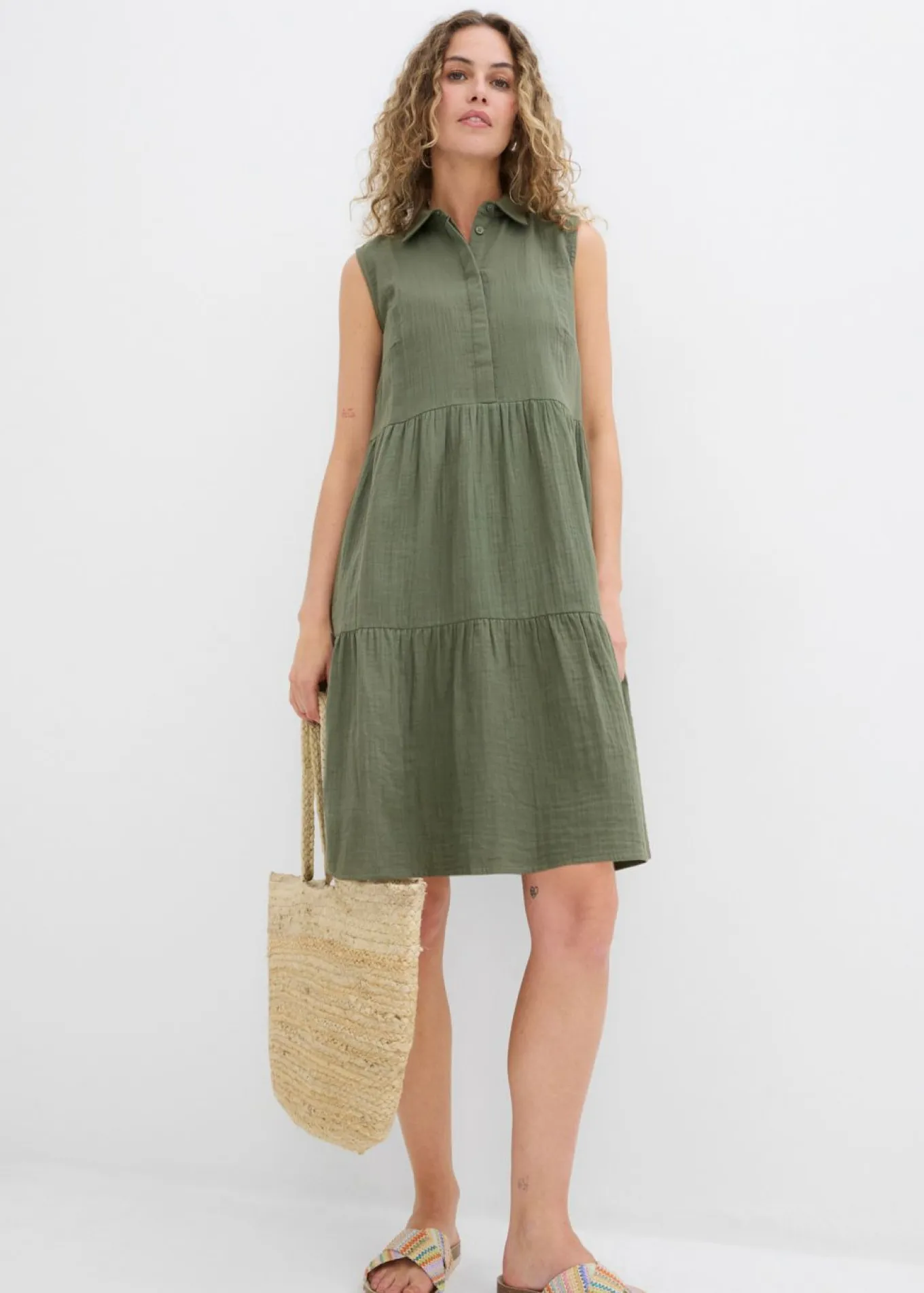 Vestido tipo túnica de muselina ligera