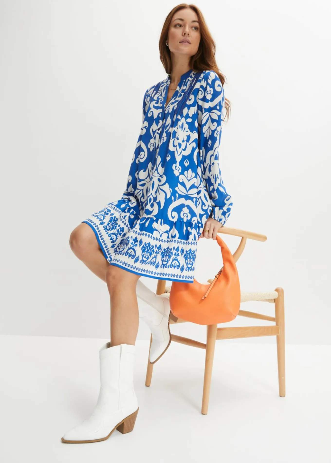 Vestido tipo túnica de viscosa fluida