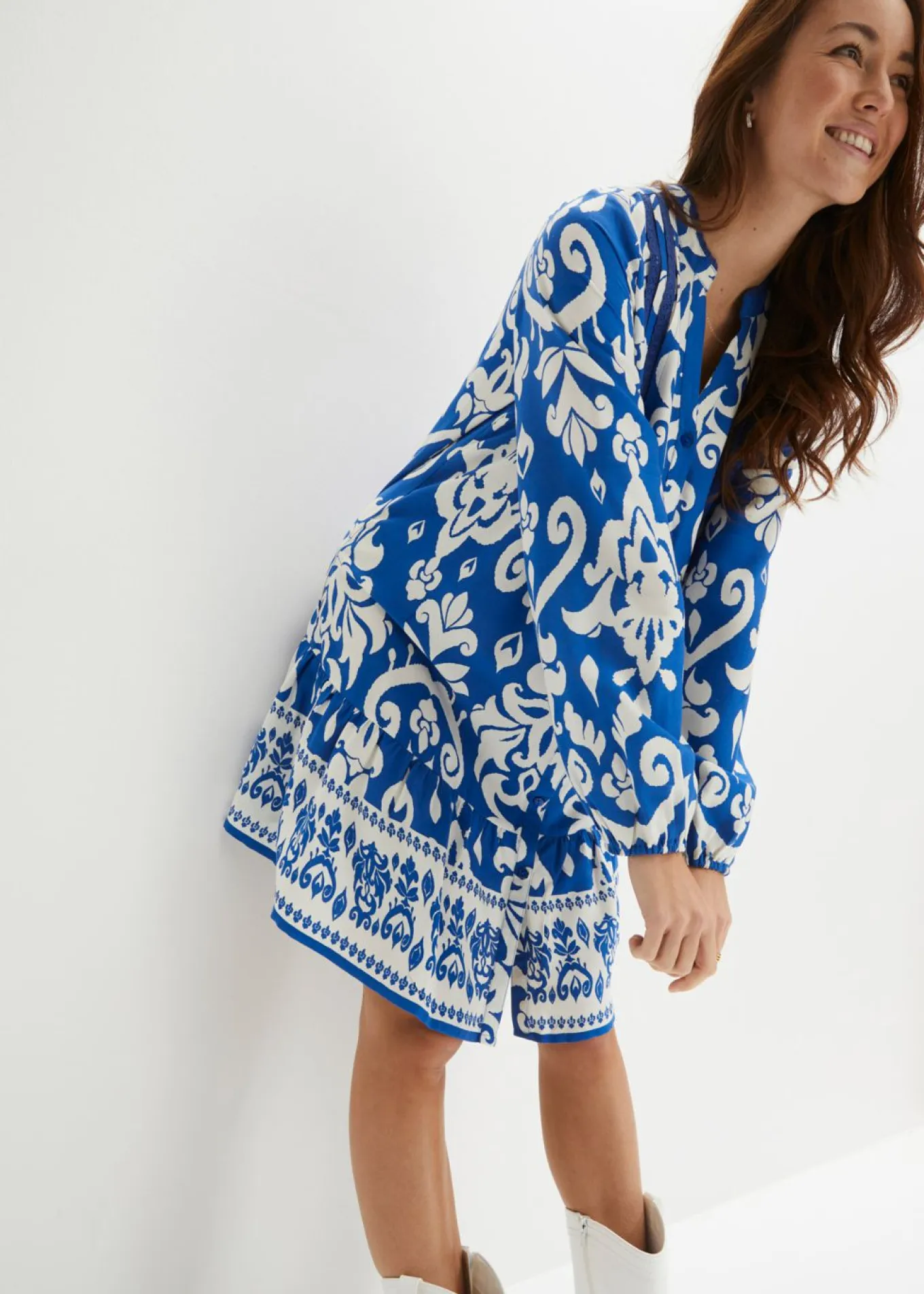Vestido tipo túnica de viscosa fluida