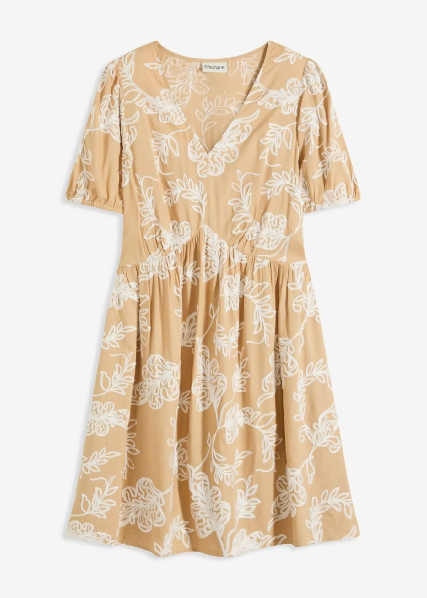 Vestido tipo túnica de viscosa vaporosa con bordado