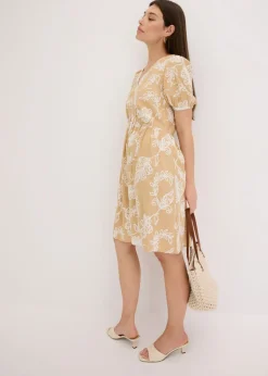Vestido tipo túnica de viscosa vaporosa con bordado