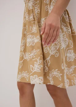Vestido tipo túnica de viscosa vaporosa con bordado