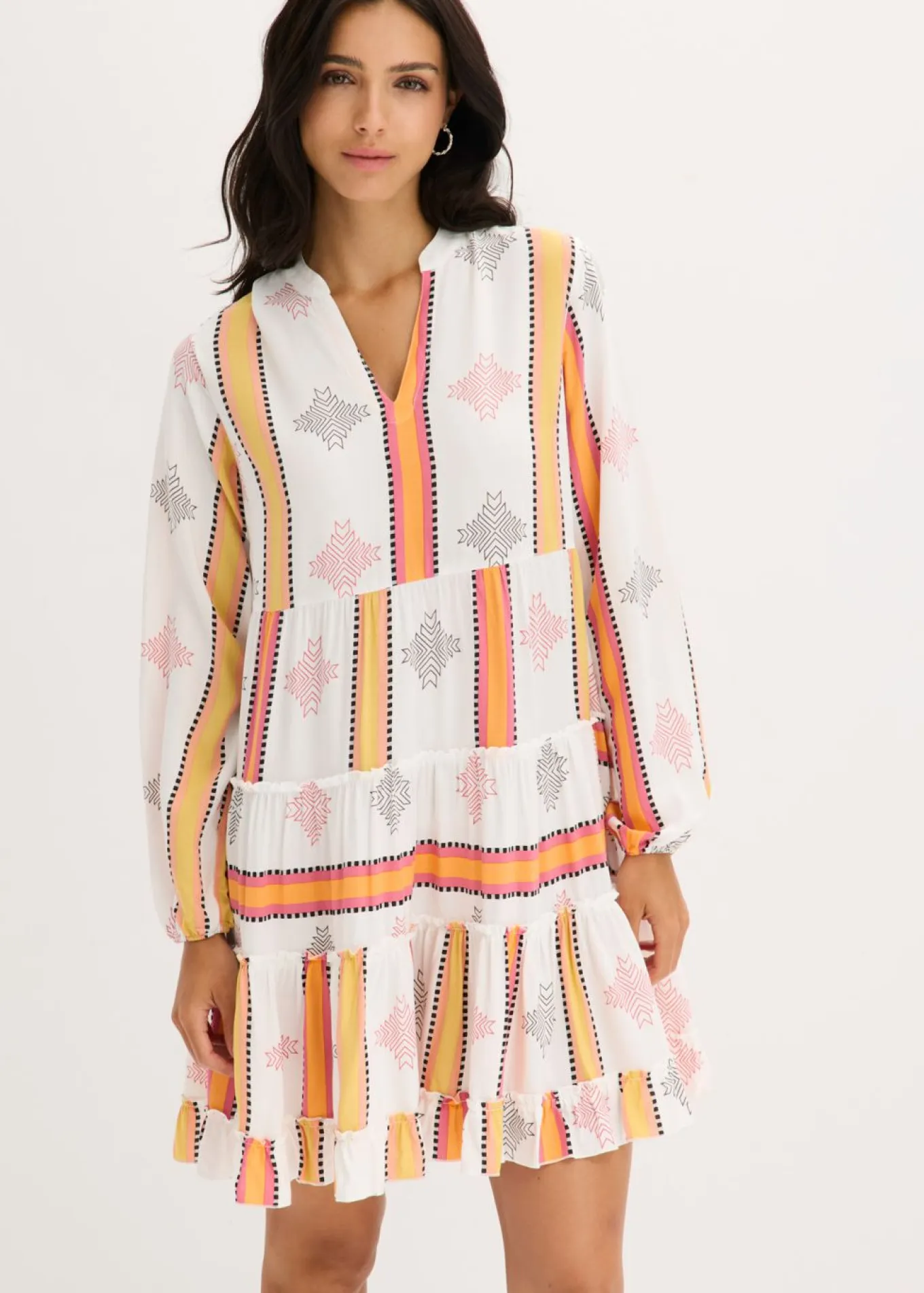 Vestido tipo túnica de viscosa fluida