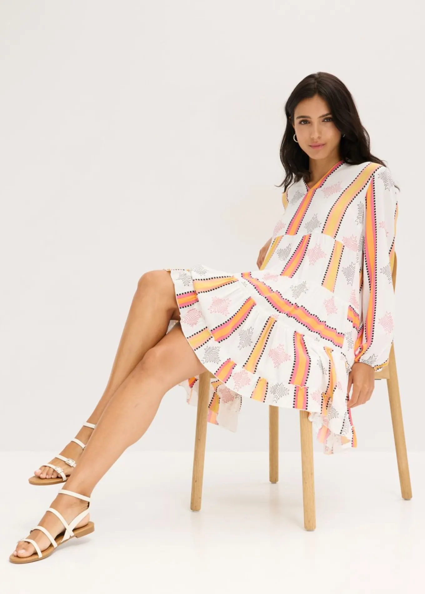 Vestido tipo túnica de viscosa fluida