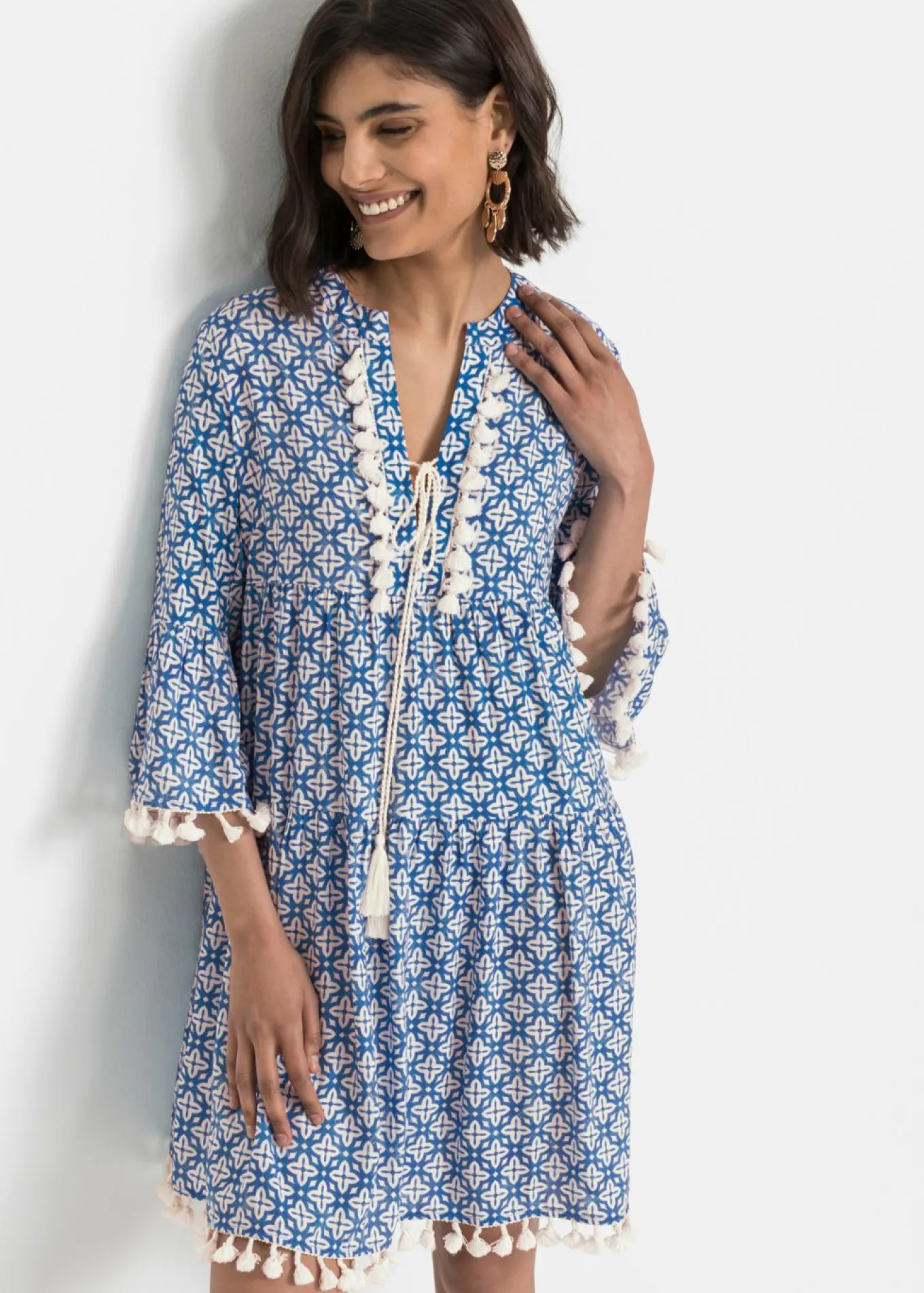 Vestido tipo túnica de viscosa suave