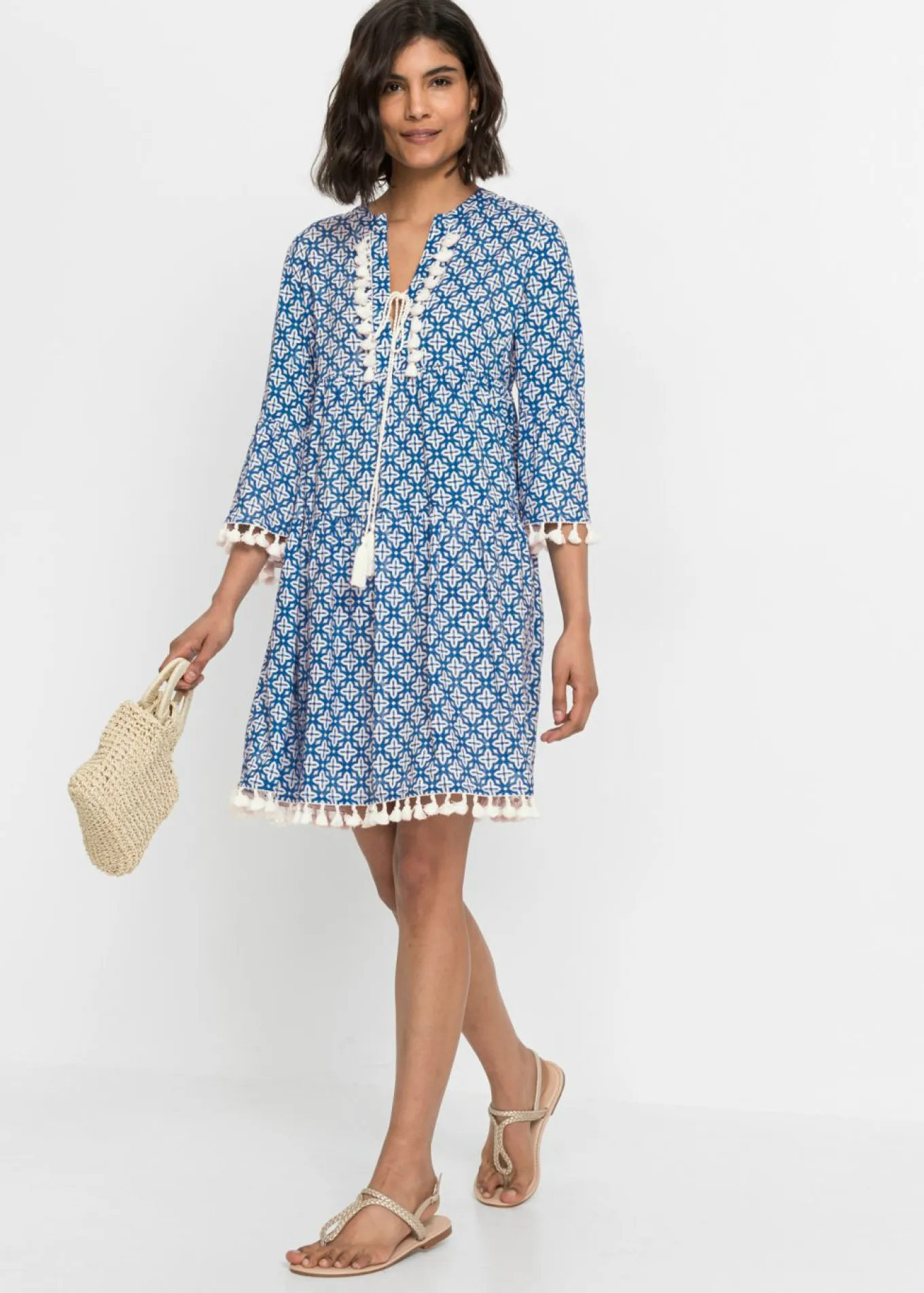 Vestido tipo túnica de viscosa suave