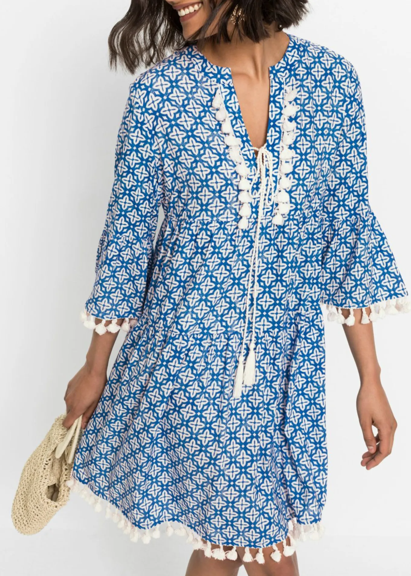 Vestido tipo túnica de viscosa suave