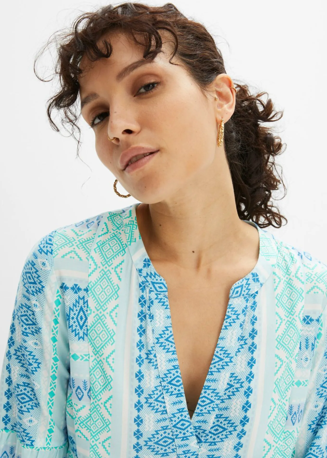 Vestido tipo túnica de viscosa fluida