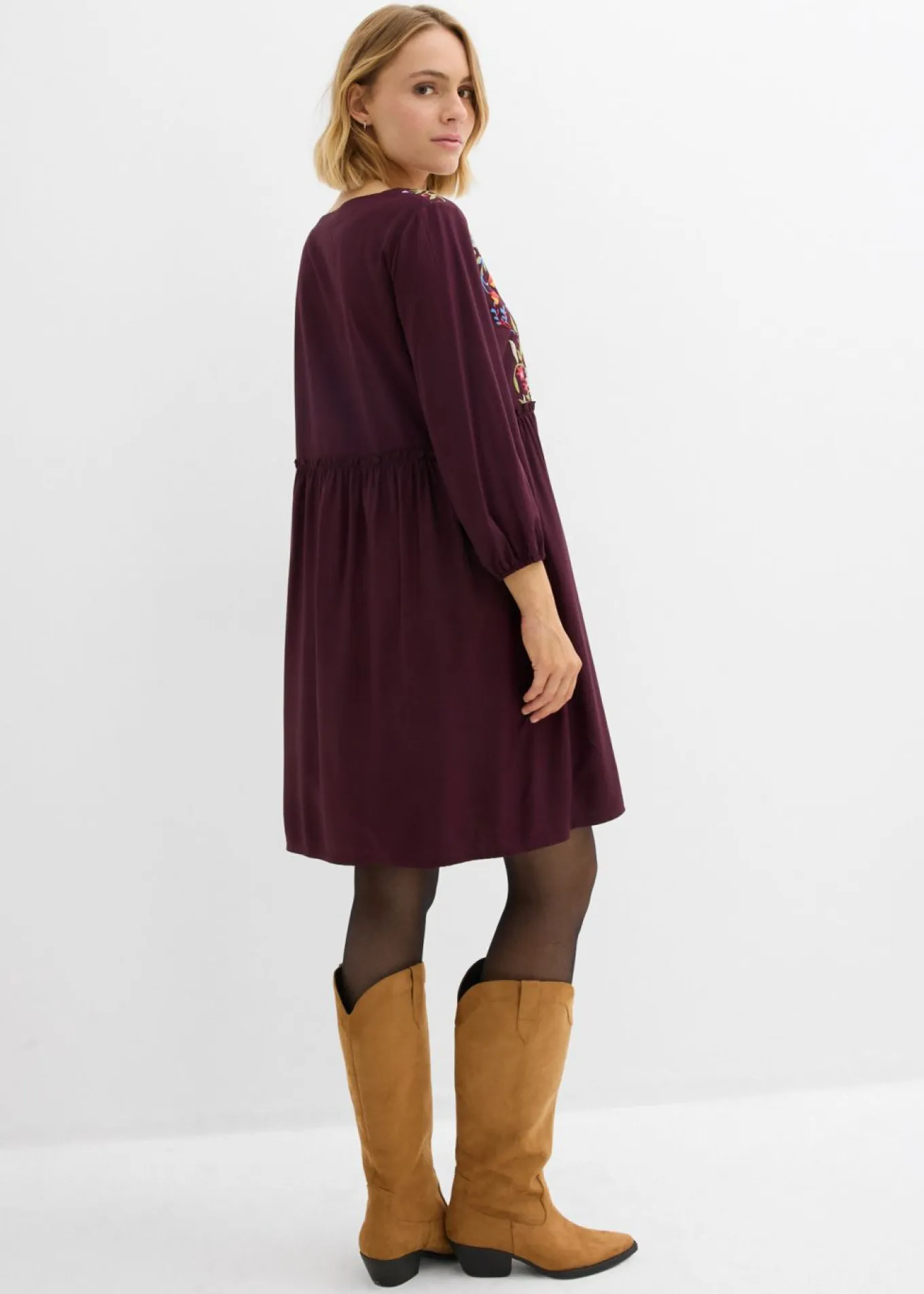 Vestido tipo túnica de viscosa fluida
