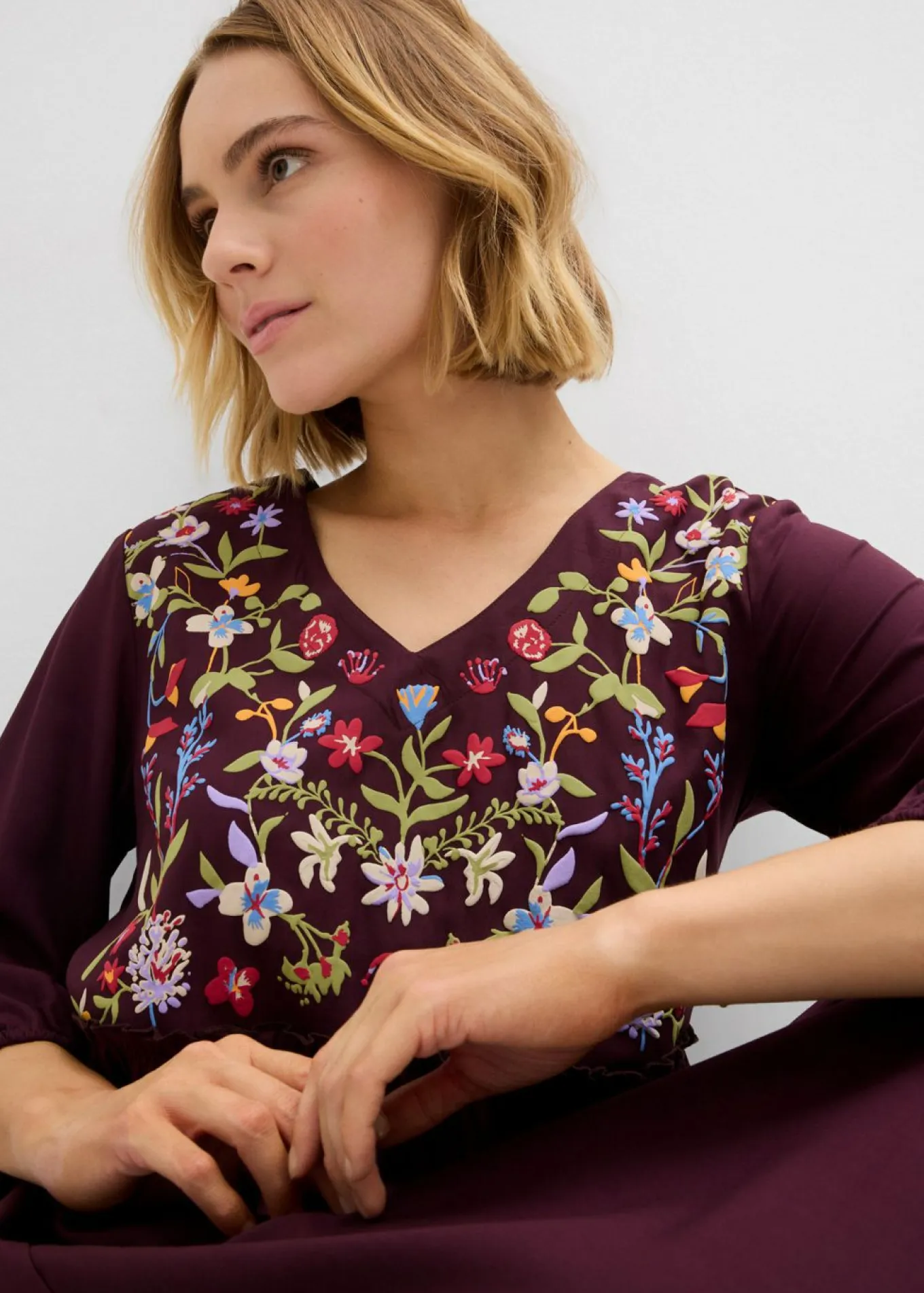 Vestido tipo túnica de viscosa fluida