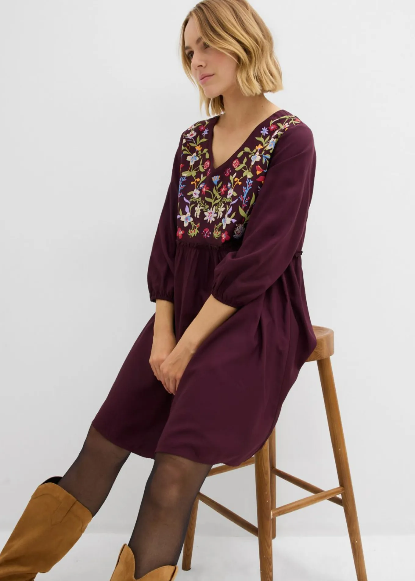 Vestido tipo túnica de viscosa fluida