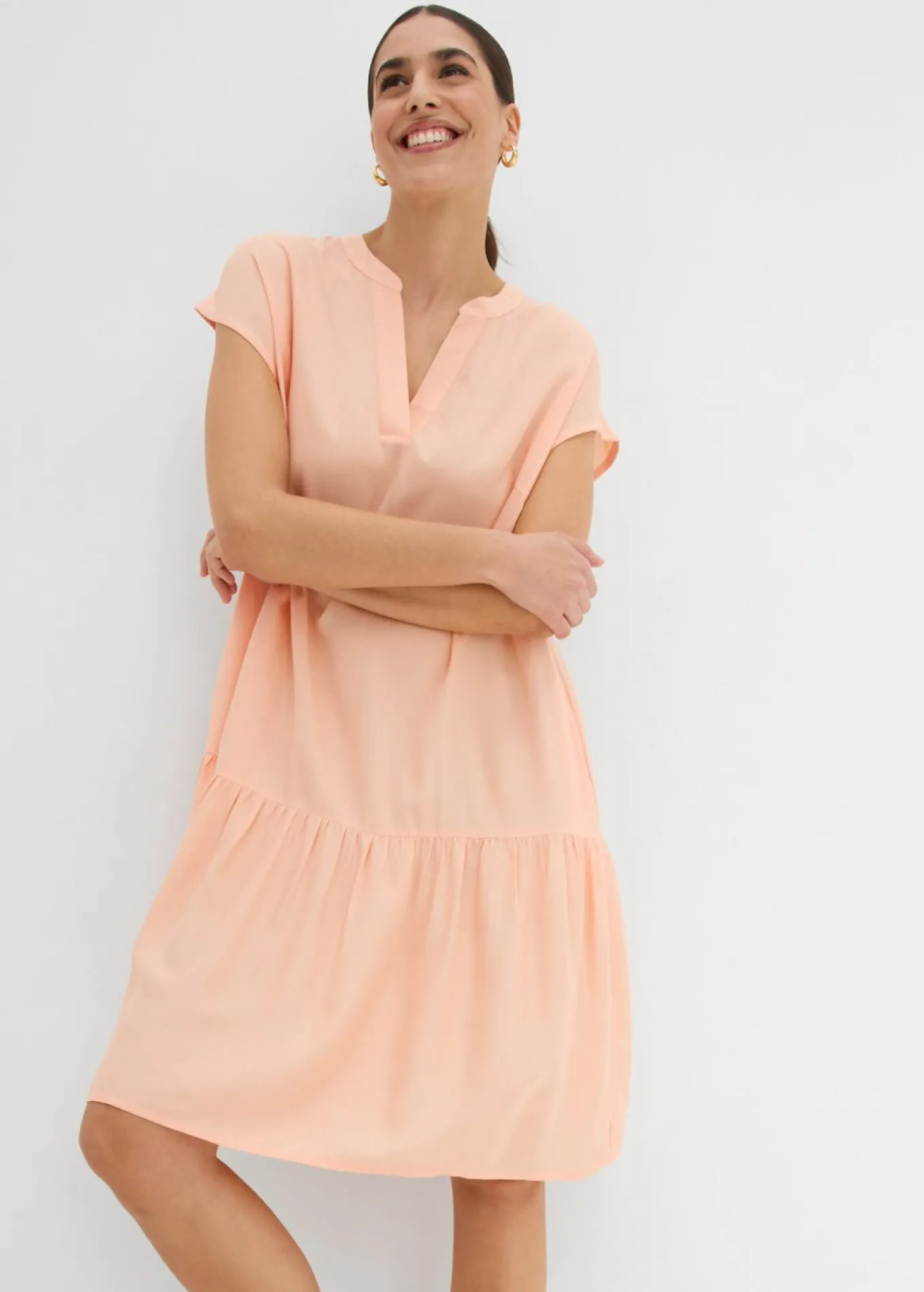 Vestido tipo túnica de viscosa fina