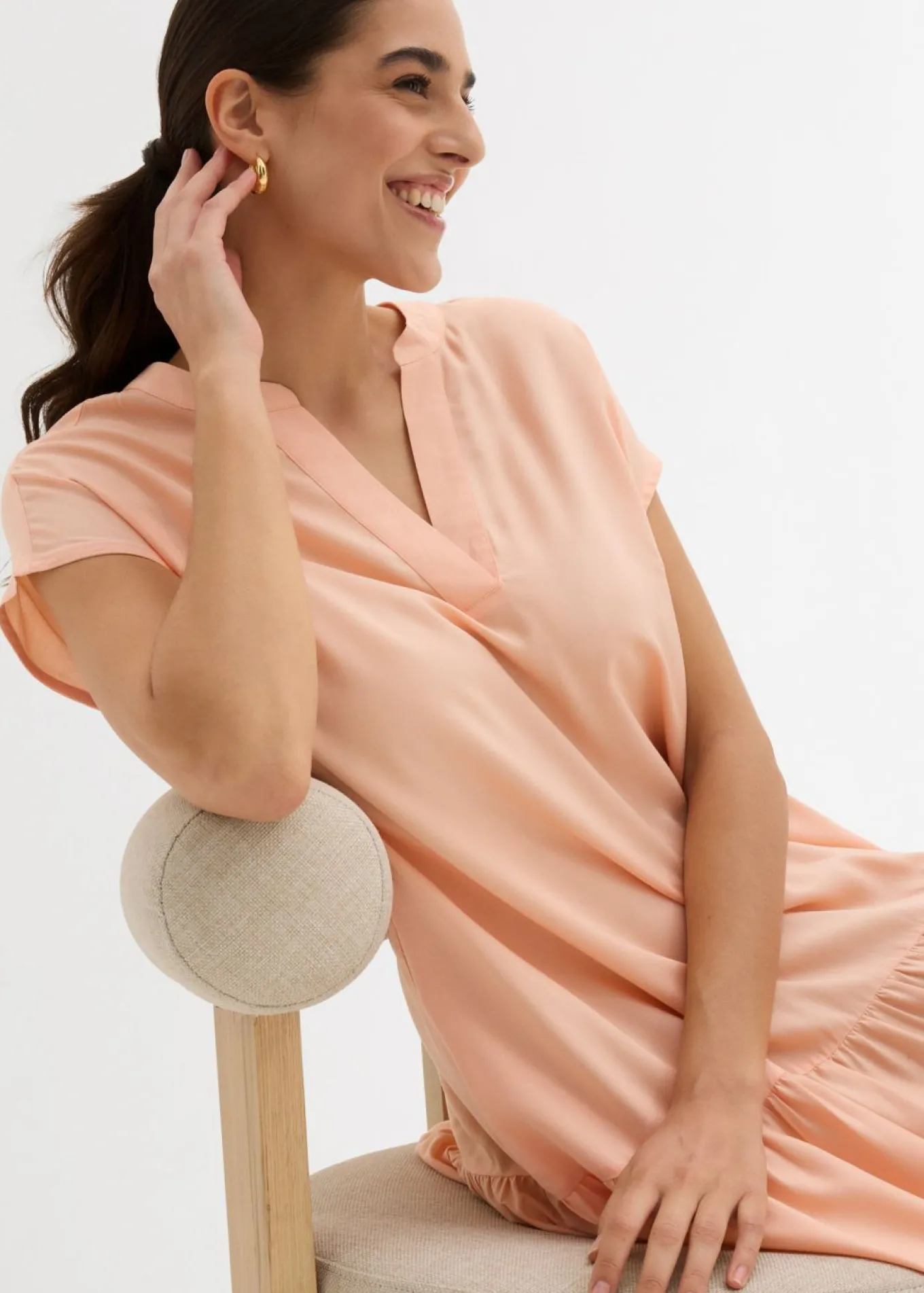 Vestido tipo túnica de viscosa fina