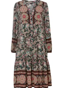 Vestido tipo túnica de viscosa fluida, talla petite