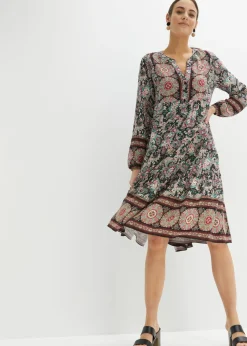 Vestido tipo túnica de viscosa fluida, talla petite