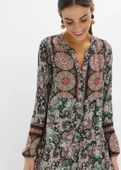 Vestido tipo túnica de viscosa fluida, talla petite