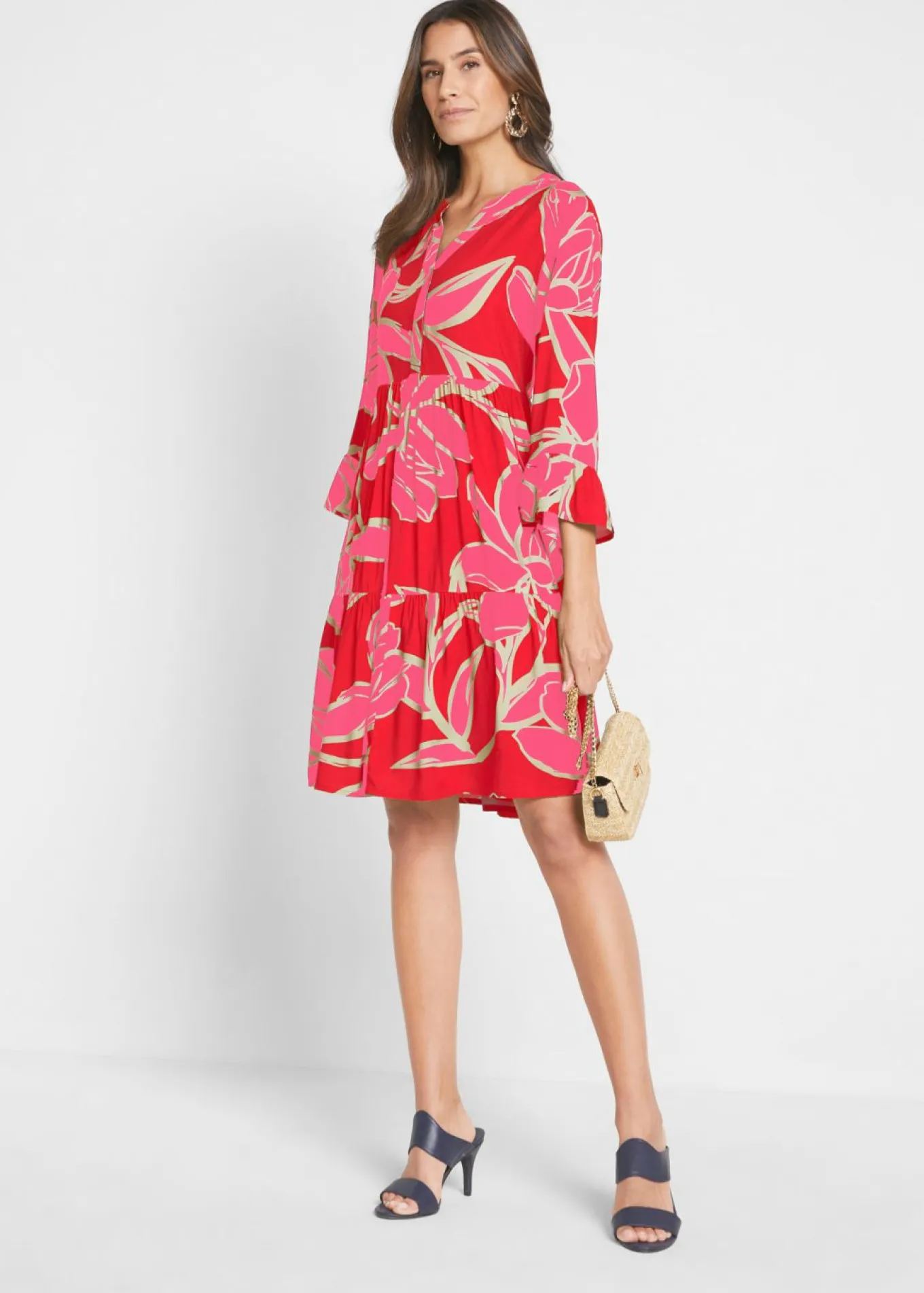 Vestido tipo túnica de viscosa fluida