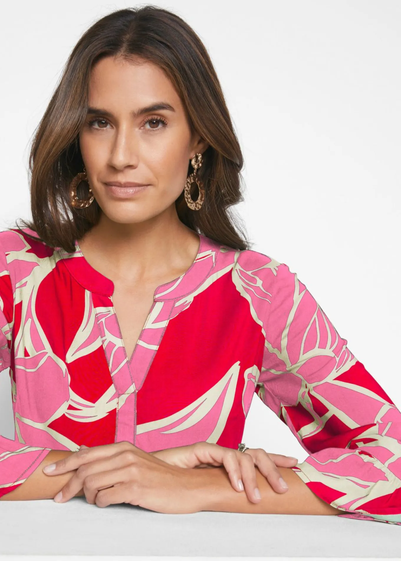 Vestido tipo túnica de viscosa fluida