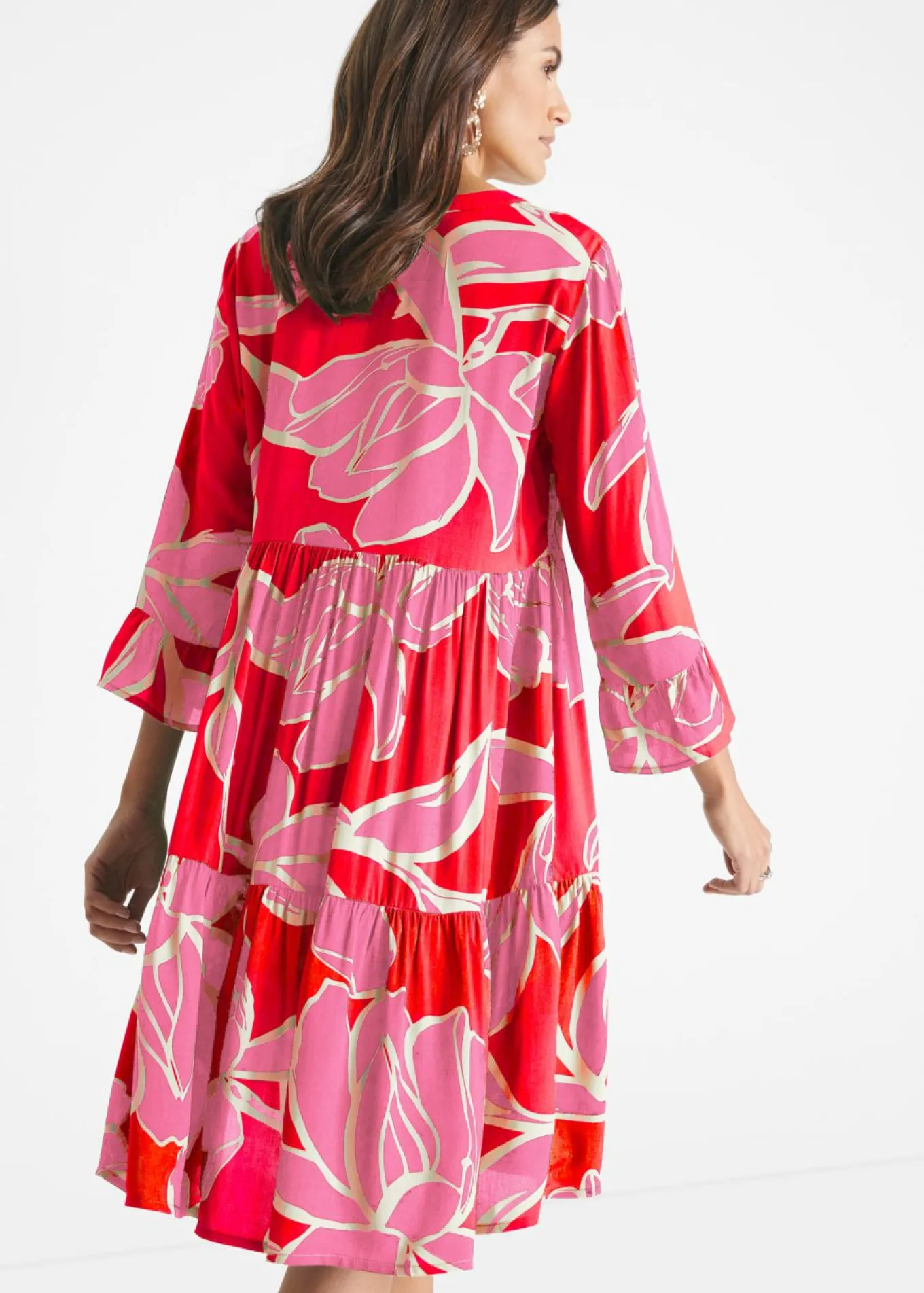 Vestido tipo túnica de viscosa fluida