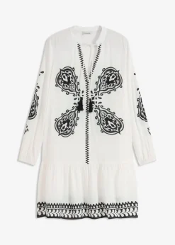 Vestido tipo túnica de viscosa estructurada