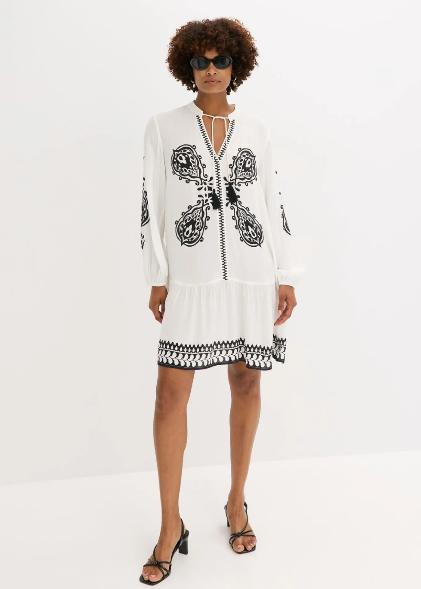 Vestido tipo túnica de viscosa estructurada