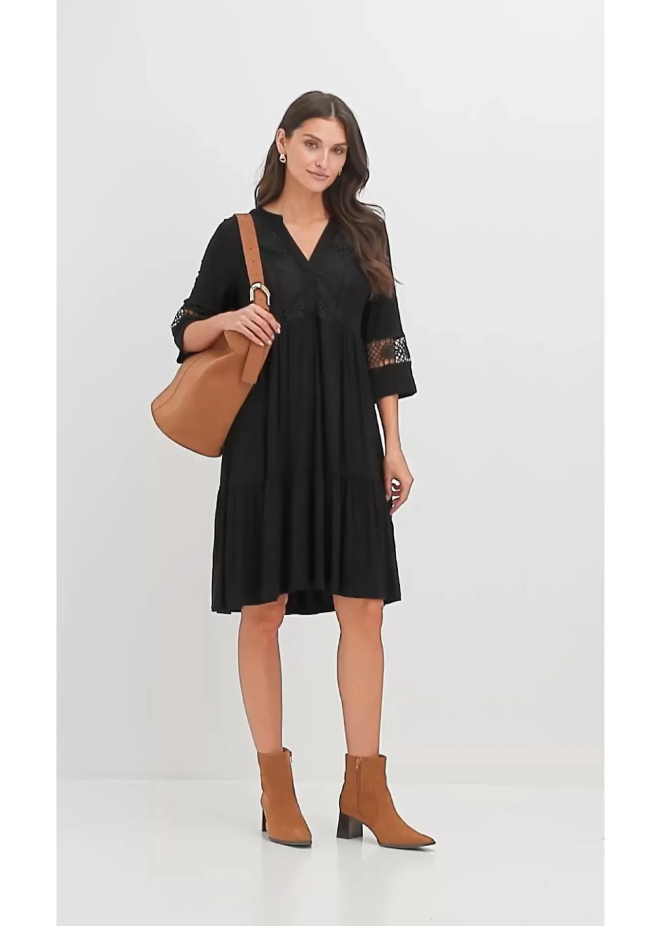 Vestido tipo túnica de viscosa suave
