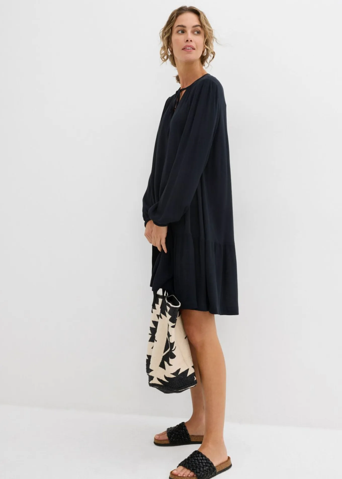 Vestido tipo túnica de viscosa fluida