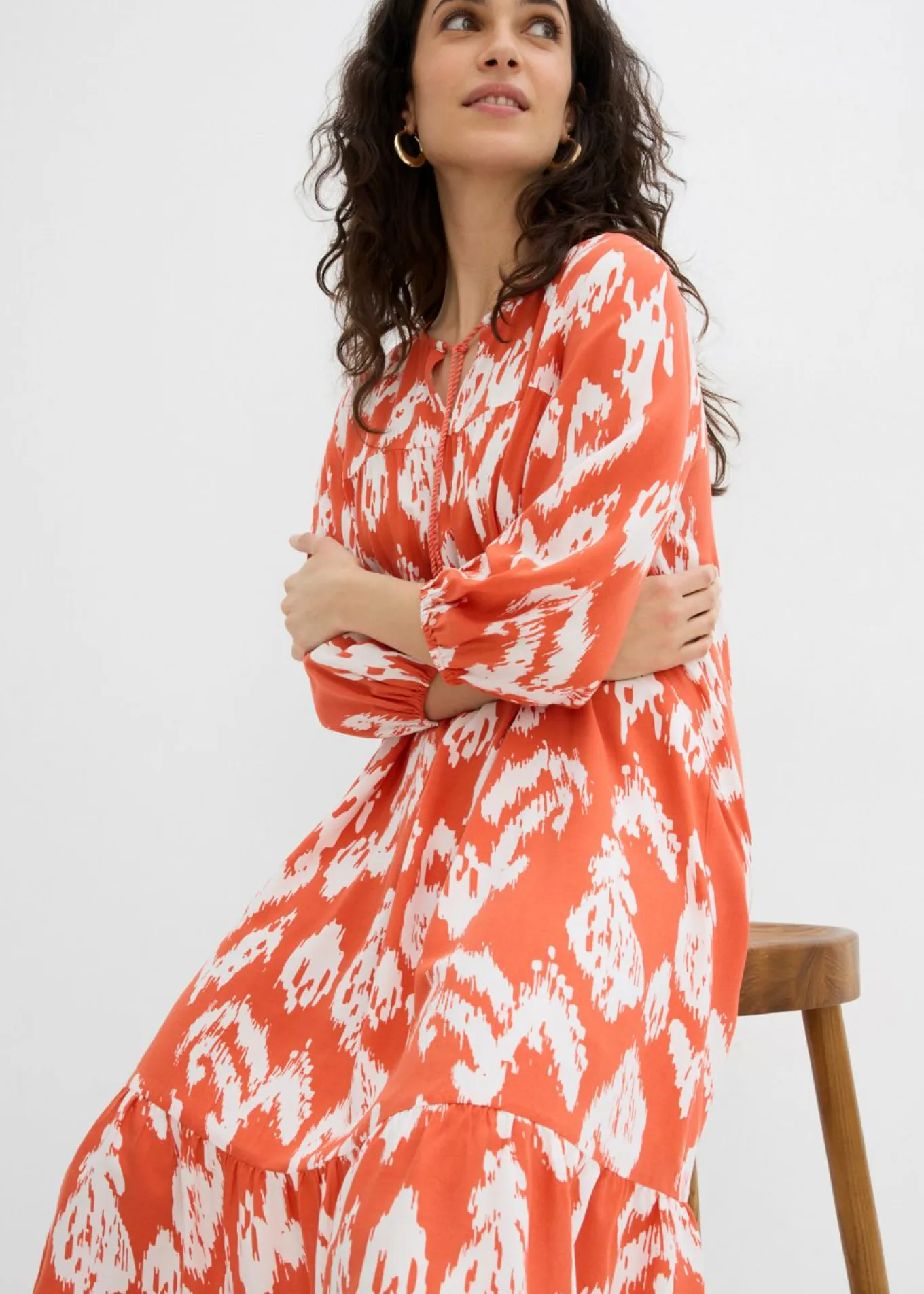 Vestido tipo túnica de viscosa pura