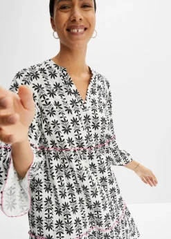 Vestido tipo túnica de viscosa fluida