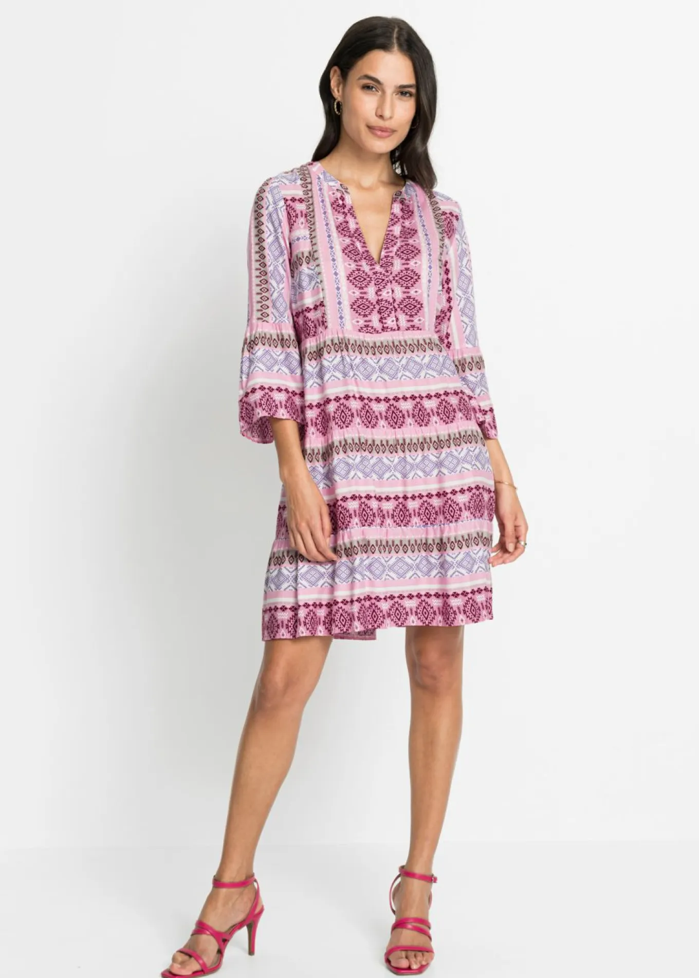 Vestido tipo túnica de viscosa fluida
