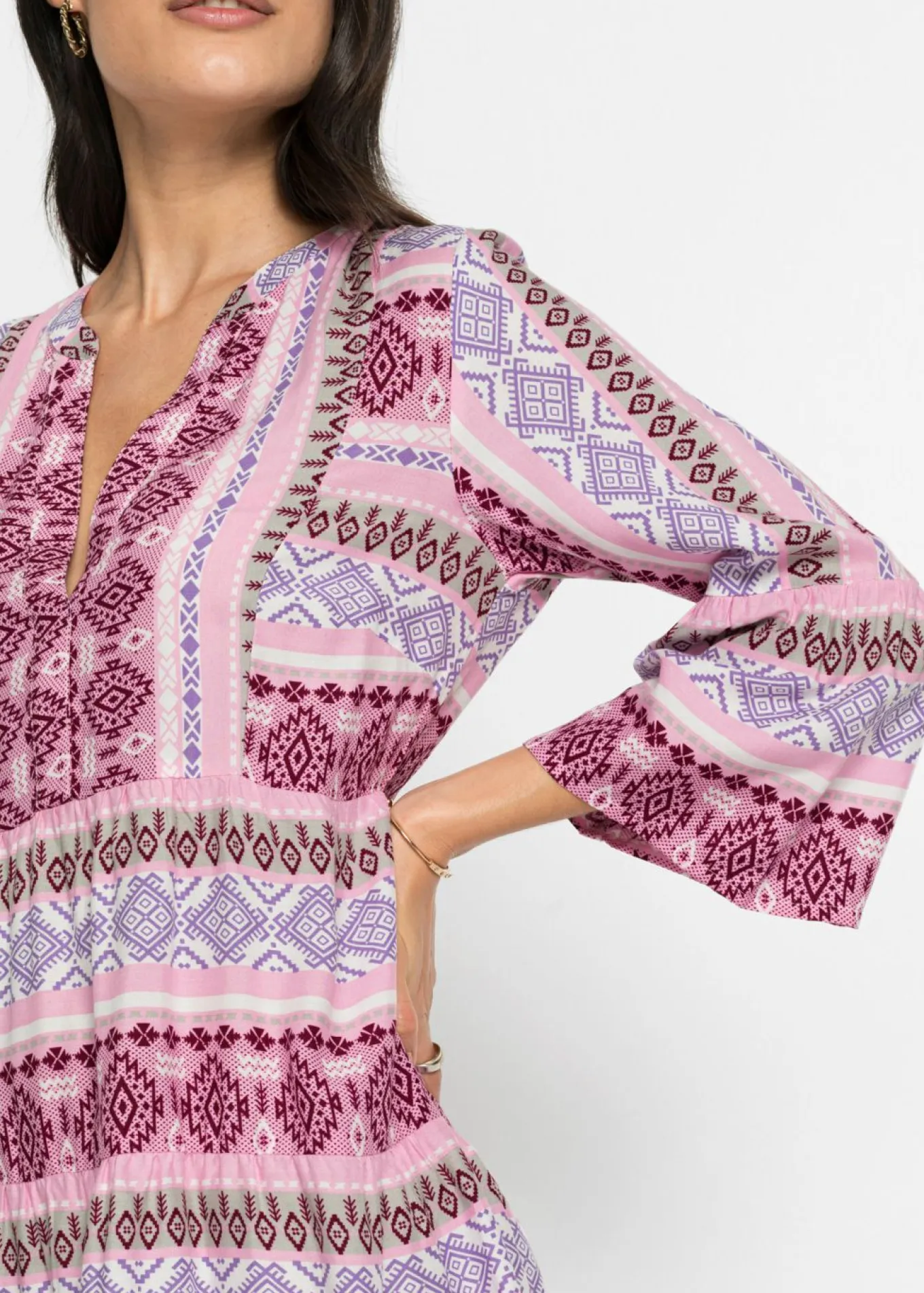 Vestido tipo túnica de viscosa fluida
