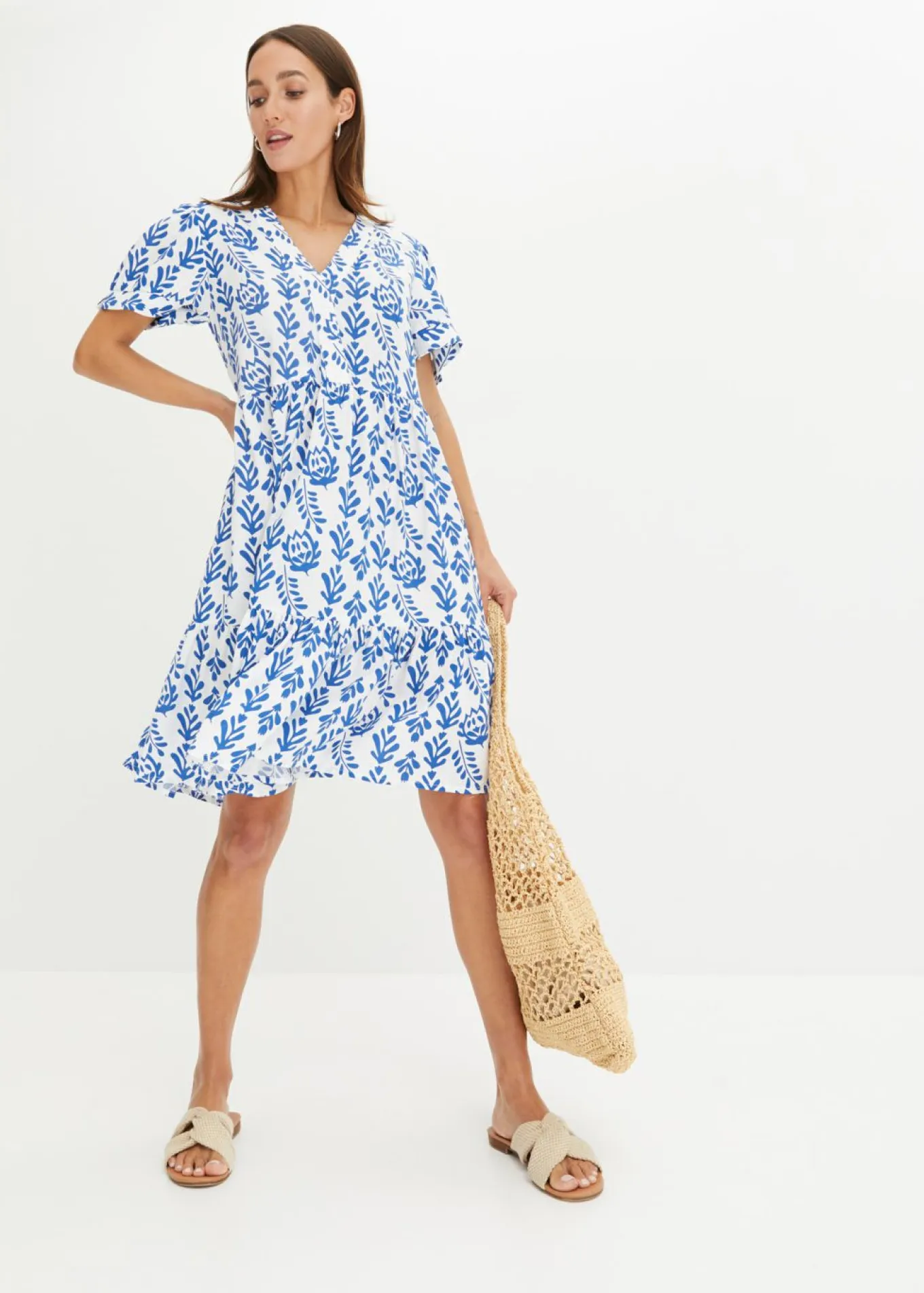 Vestido tipo túnica de viscosa pura
