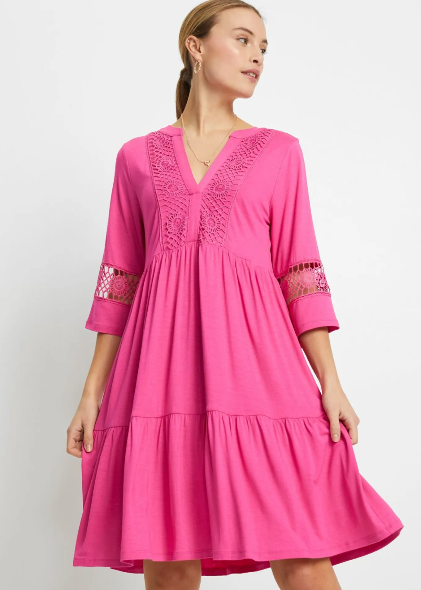 Vestido tipo túnica de viscosa suave